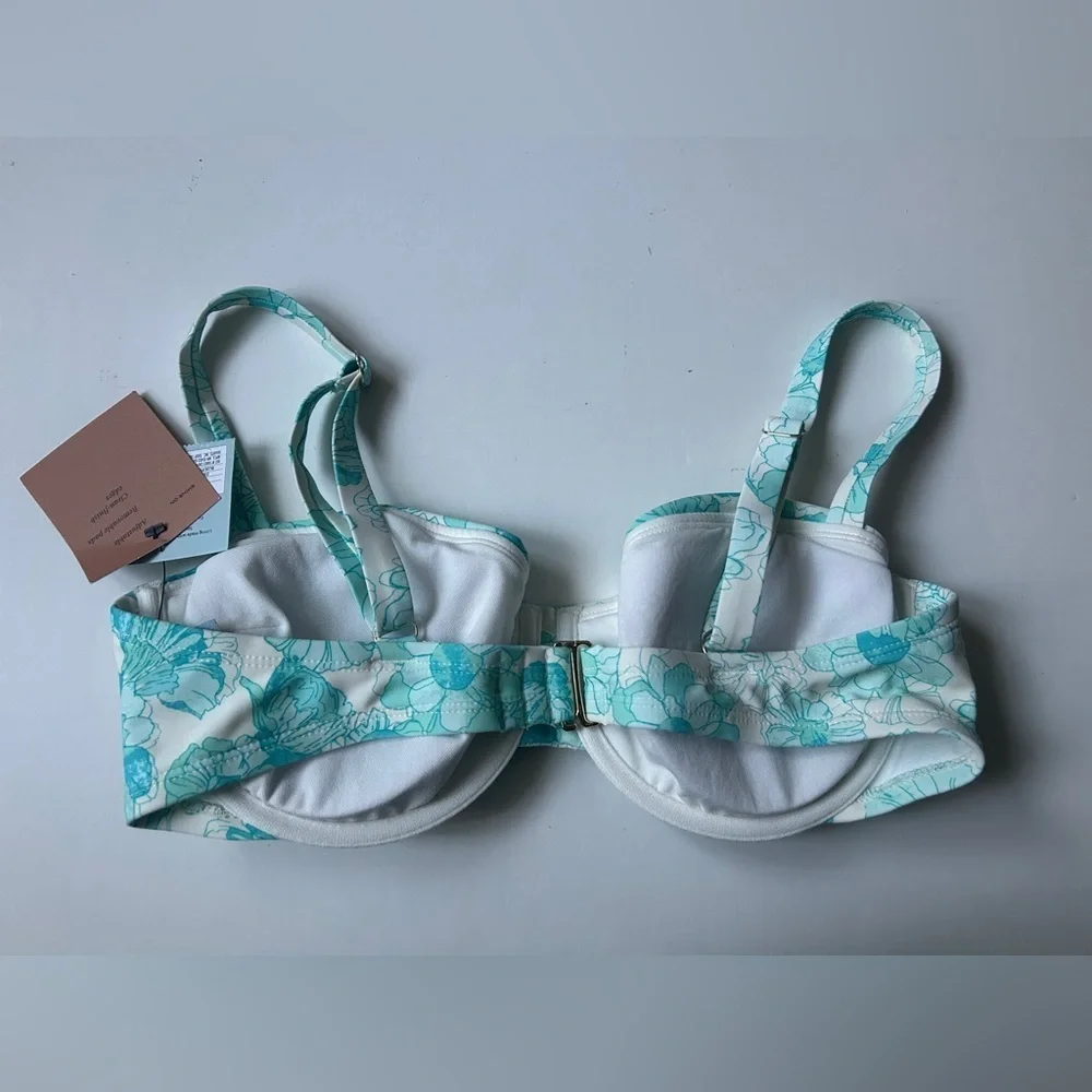 NWT Shade & Shore Women’s Shirred Balconette Underwire Bikini Top Floral Print
